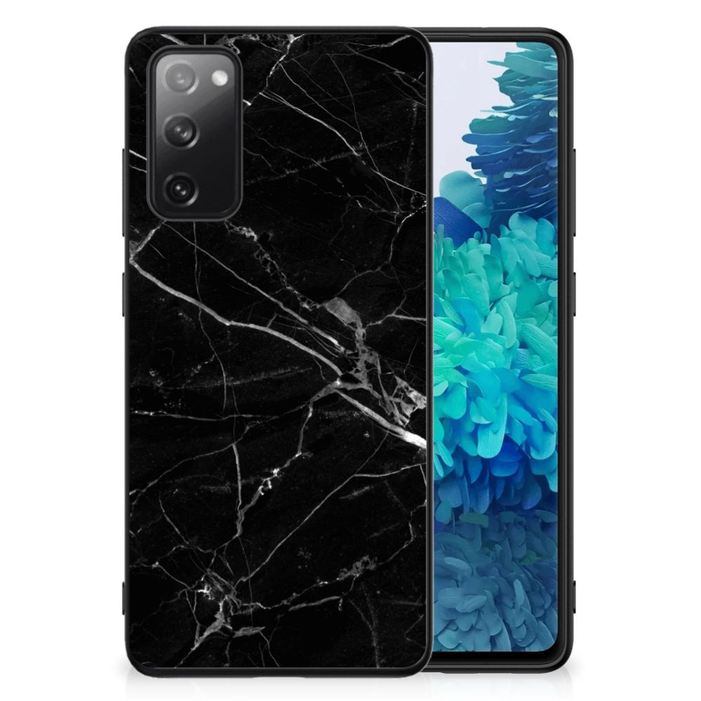 Samsung Galaxy S20 FE Marmeren Print Telefoonhoesje Marmer Zwart - Origineel Cadeau Vader