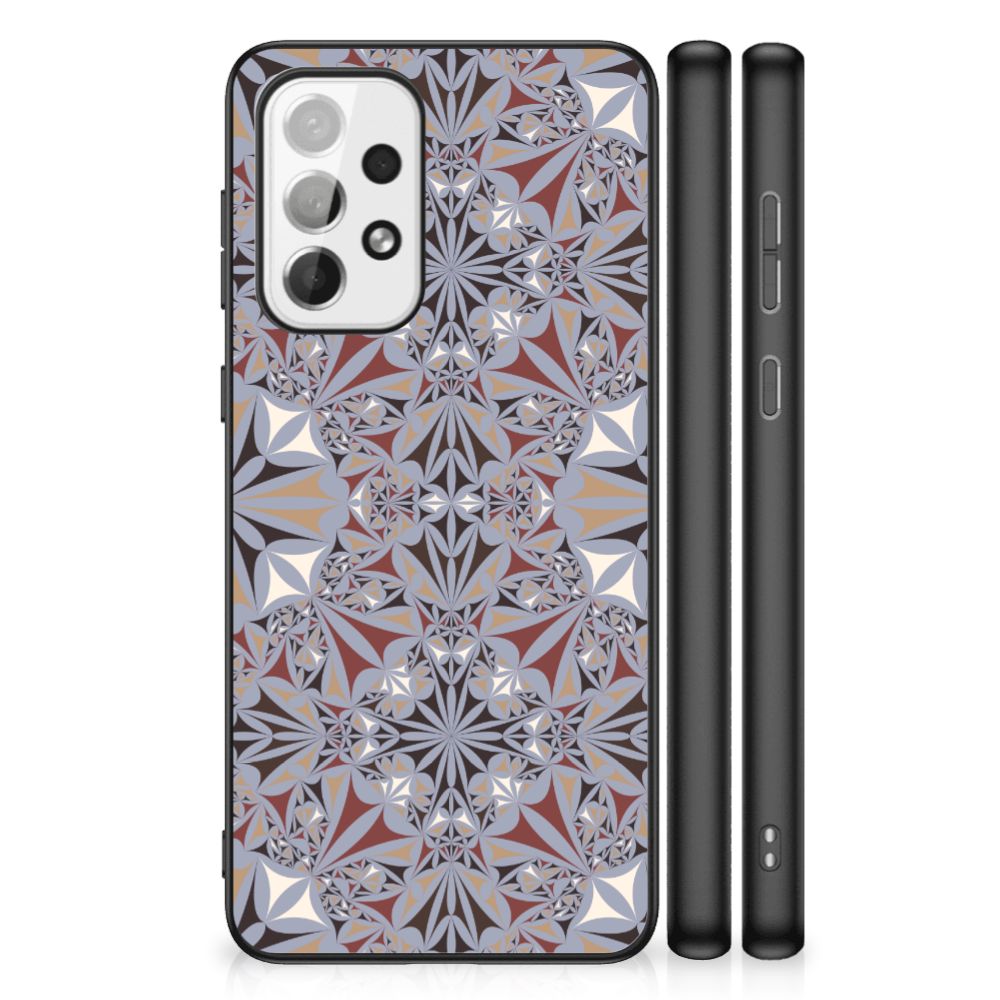 Samsung Galaxy A73 Marmeren Print Telefoonhoesje Flower Tiles B2C Telecom