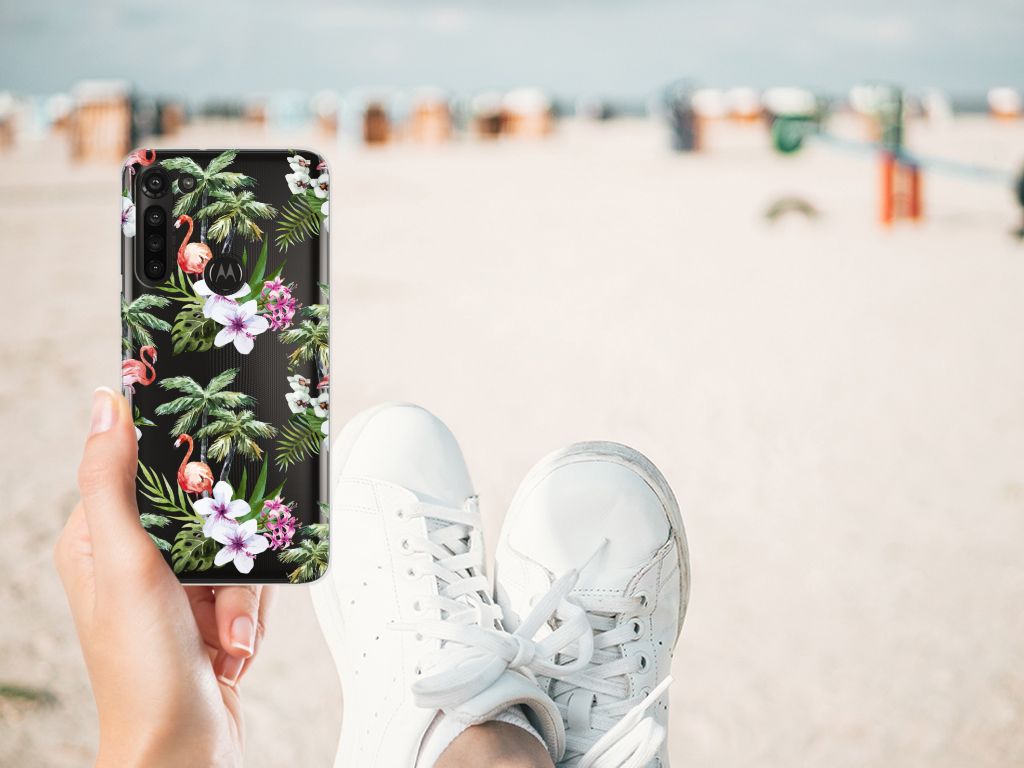 Motorola Moto G8 Power TPU Hoesje Flamingo Palms B2C Telecom