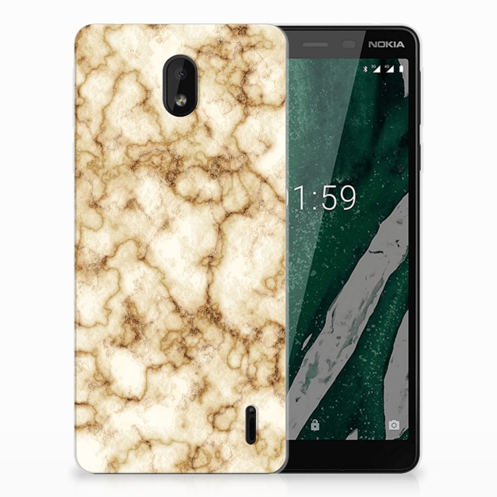 Nokia 1 Plus TPU Siliconen Hoesje Marmer Goud