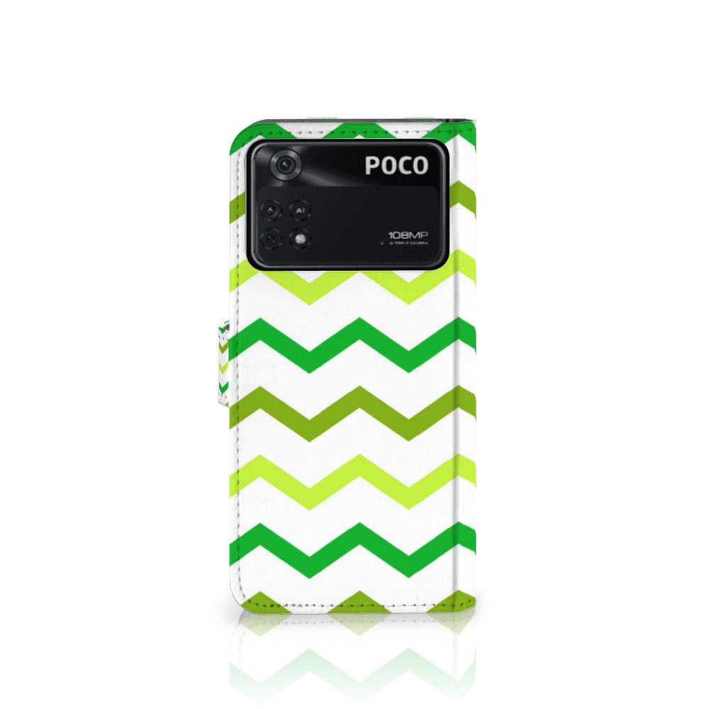 Xiaomi Poco X4 Pro 5G Telefoon Hoesje Zigzag Groen