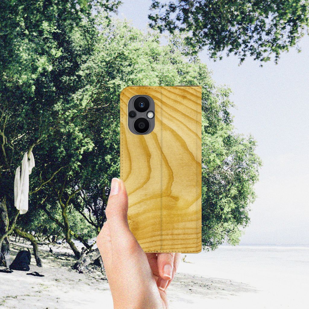 OPPO Reno8 Lite Book Wallet Case Licht Hout - B2C Telecom