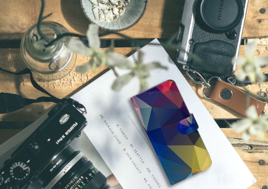 Samsung Galaxy A20s Book Case Polygon Dark