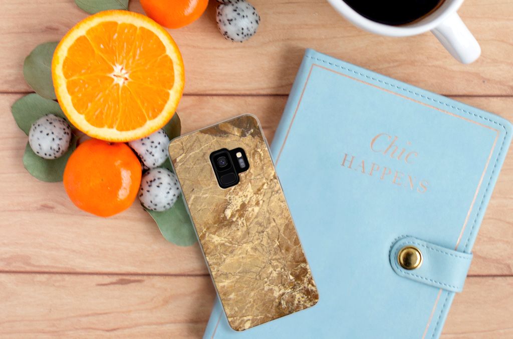 Samsung Galaxy S9 TPU Siliconen Hoesje Marmer Creme