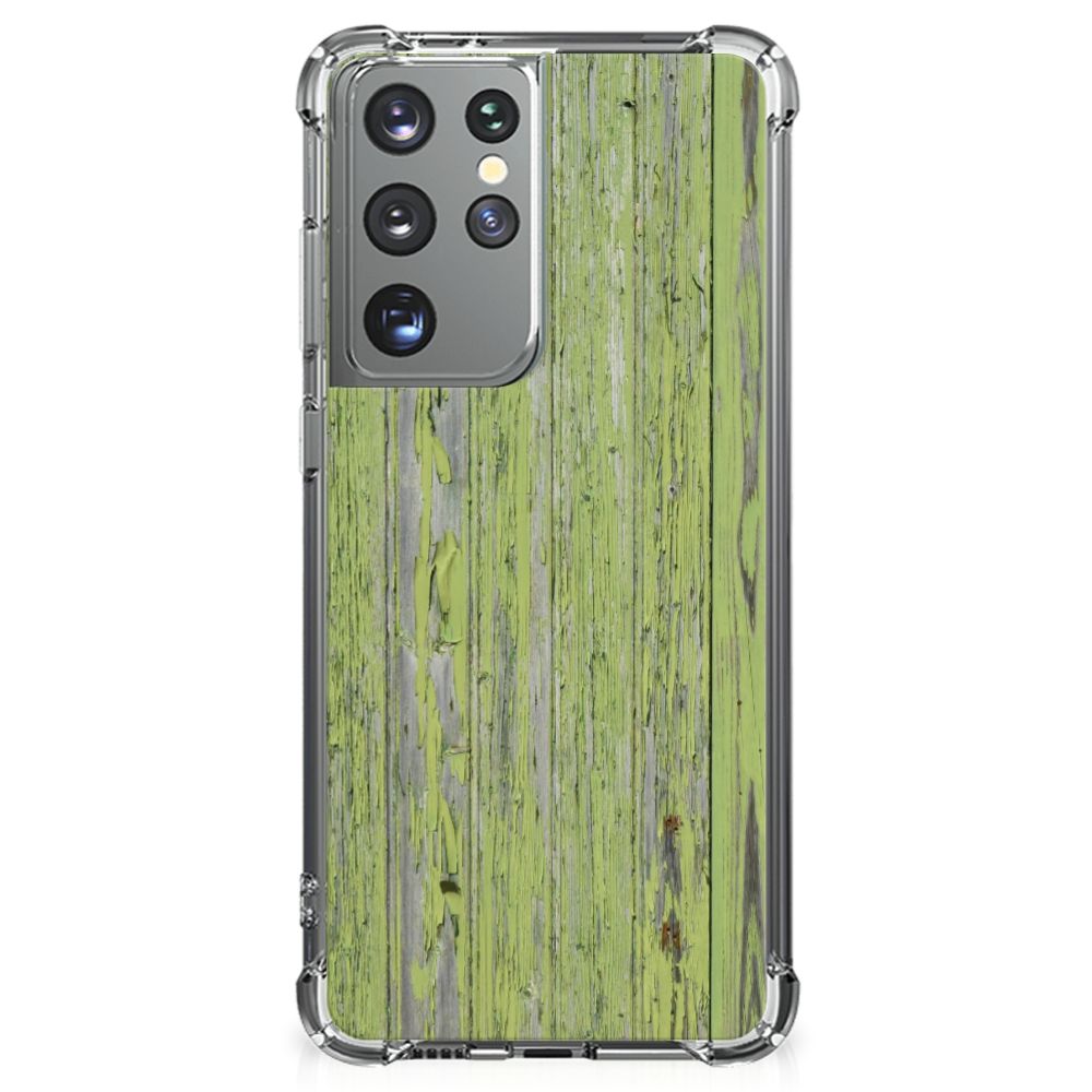 Samsung Galaxy S21 Ultra Stevig Telefoonhoesje Green Wood B2C Telecom