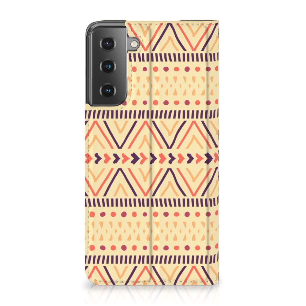 Samsung Galaxy S21 Hoesje met Magneet Aztec Yellow - B2C Telecom