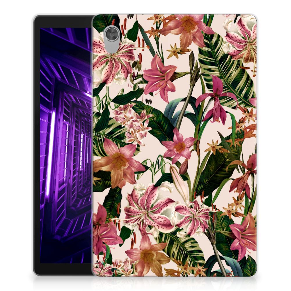 Lenovo Tab M10 HD (2de generatie) Siliconen Hoesje Flowers - B2C Telecom