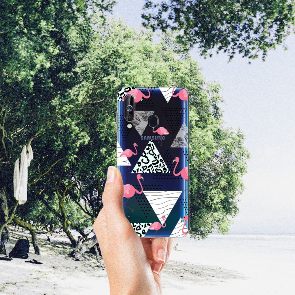 Samsung Galaxy A60 TPU Hoesje Flamingo Triangle