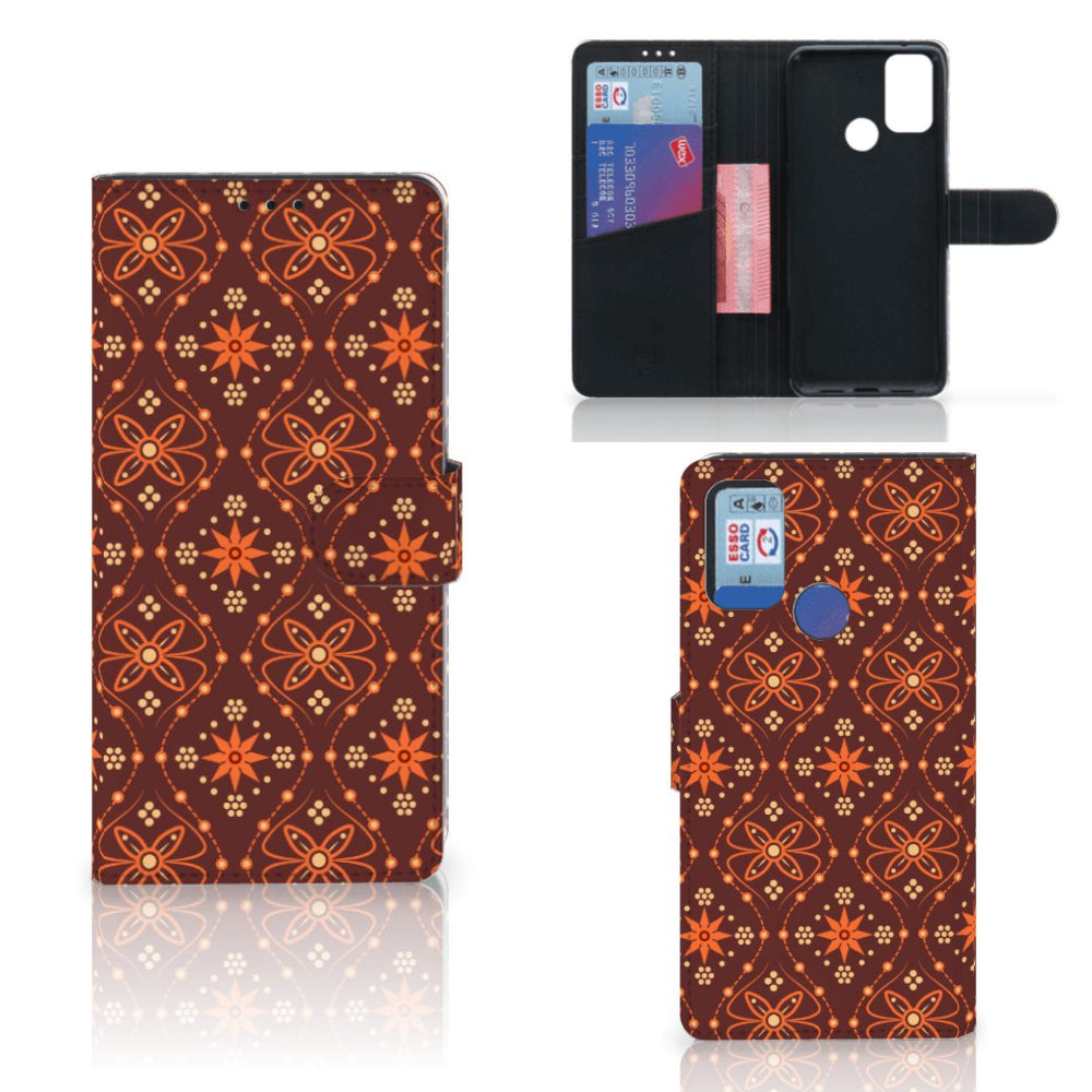 Alcatel 1S (2021) Telefoon Hoesje Batik Brown