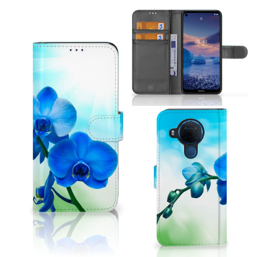 Nokia 5.4 Hoesje Orchidee Blauw - Cadeau voor je Moeder