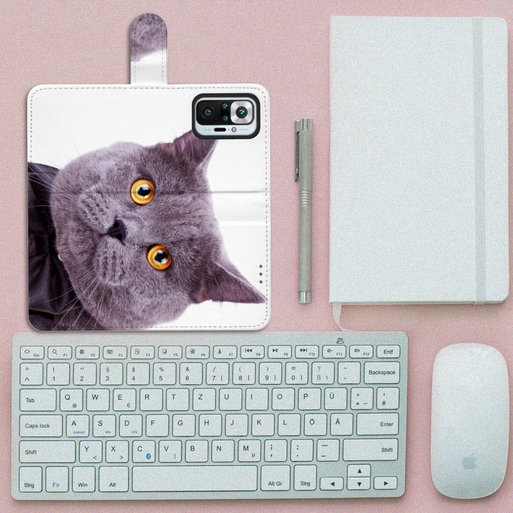 Xiaomi Redmi Note 10 Pro Telefoonhoesje met Pasjes Kat