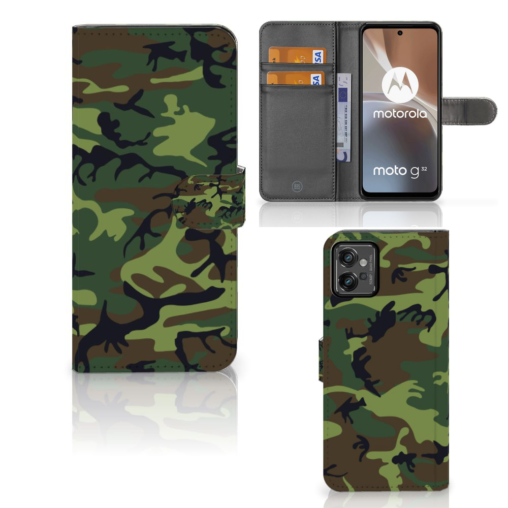 Motorola Moto G32 Telefoon Hoesje Army Dark