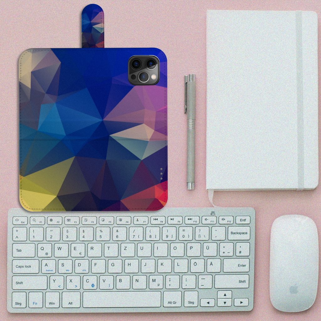 Apple iPhone 12 Pro Max Book Case Polygon Dark
