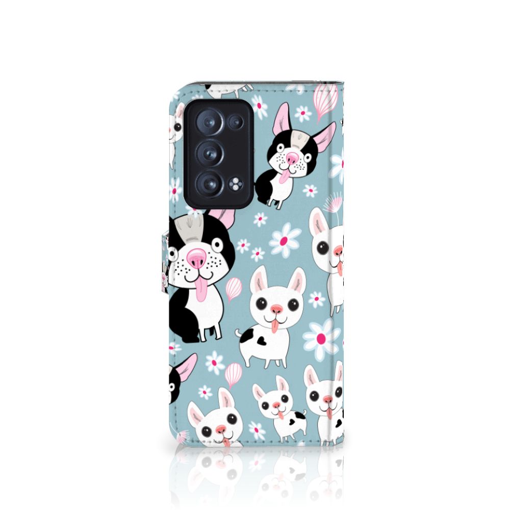 OPPO Reno 6 Pro Plus 5G Telefoonhoesje met Pasjes Hondjes