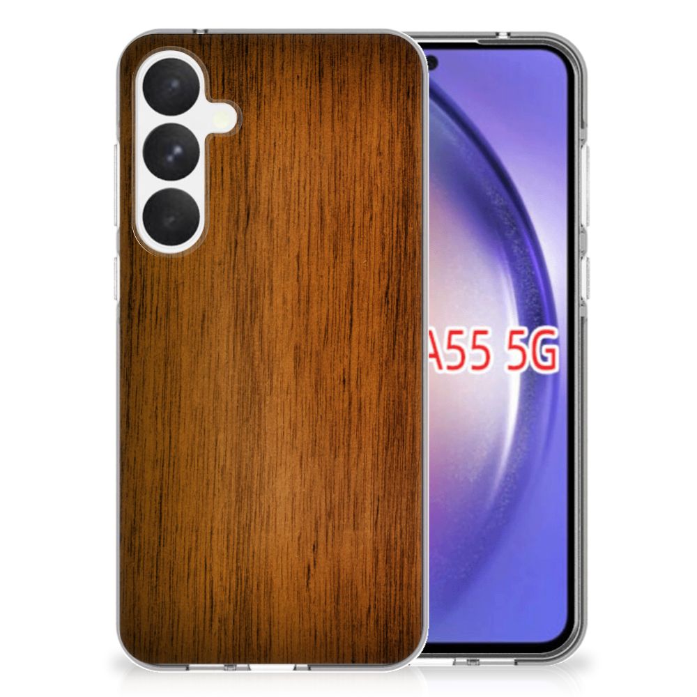 Samsung Galaxy A55 Bumper Hoesje Donker Hout