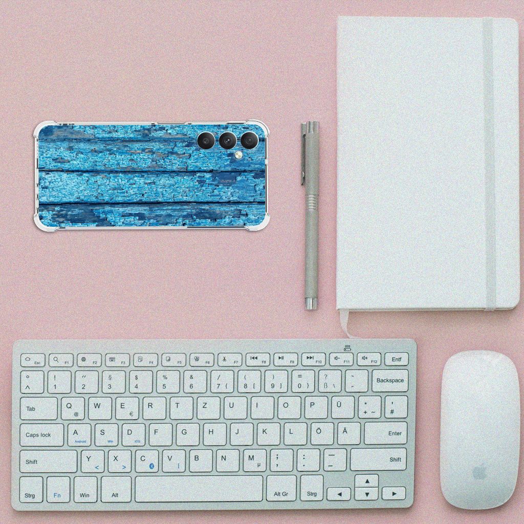 Samsung Galaxy A05s Stevig Telefoonhoesje Wood Blue B2C Telecom