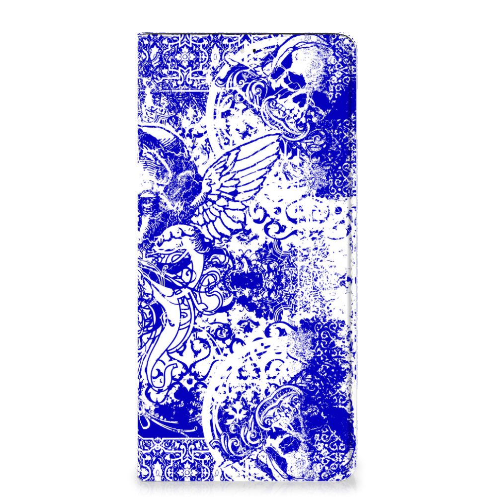 Mobiel BookCase Samsung Galaxy A33 5G Angel Skull Blauw - B2C Telecom