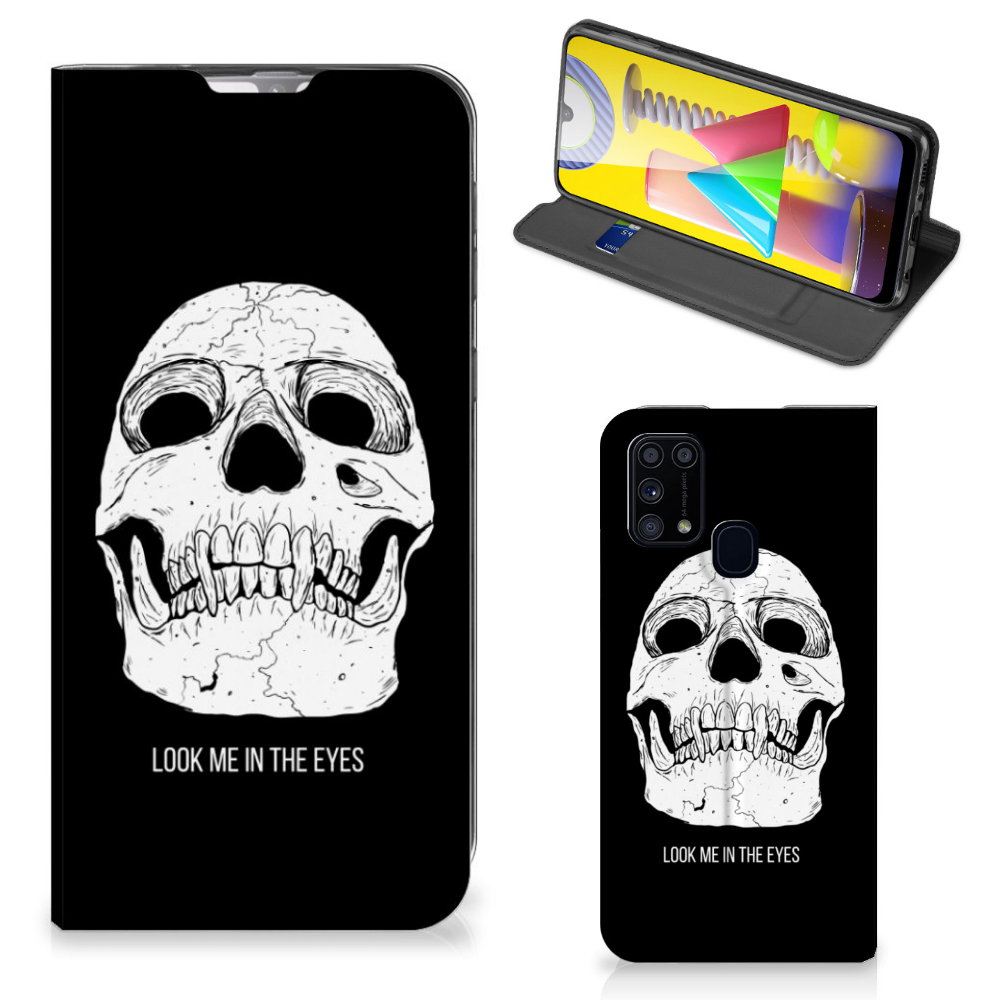 Mobiel BookCase Samsung Galaxy M31 Skull Eyes - B2C Telecom