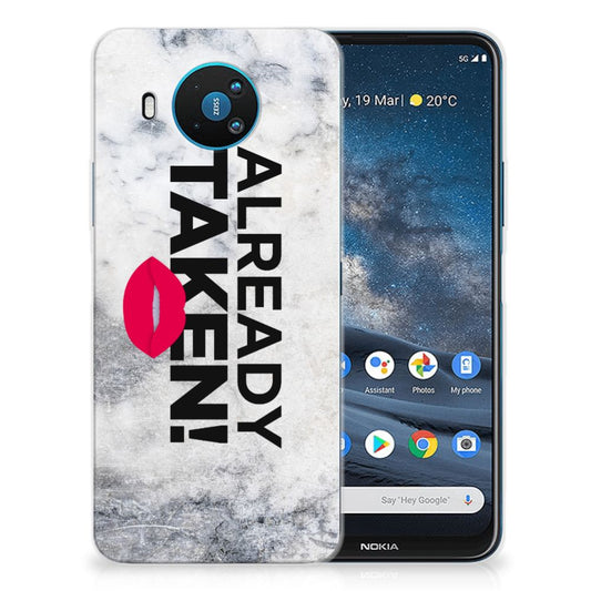 Nokia 8.3 Siliconen hoesje met naam Already Taken White