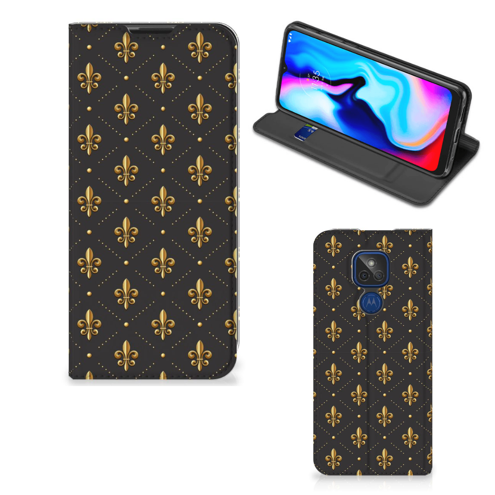 Motorola Moto G9 Play Hoesje met Magneet Franse Lelie - B2C Telecom