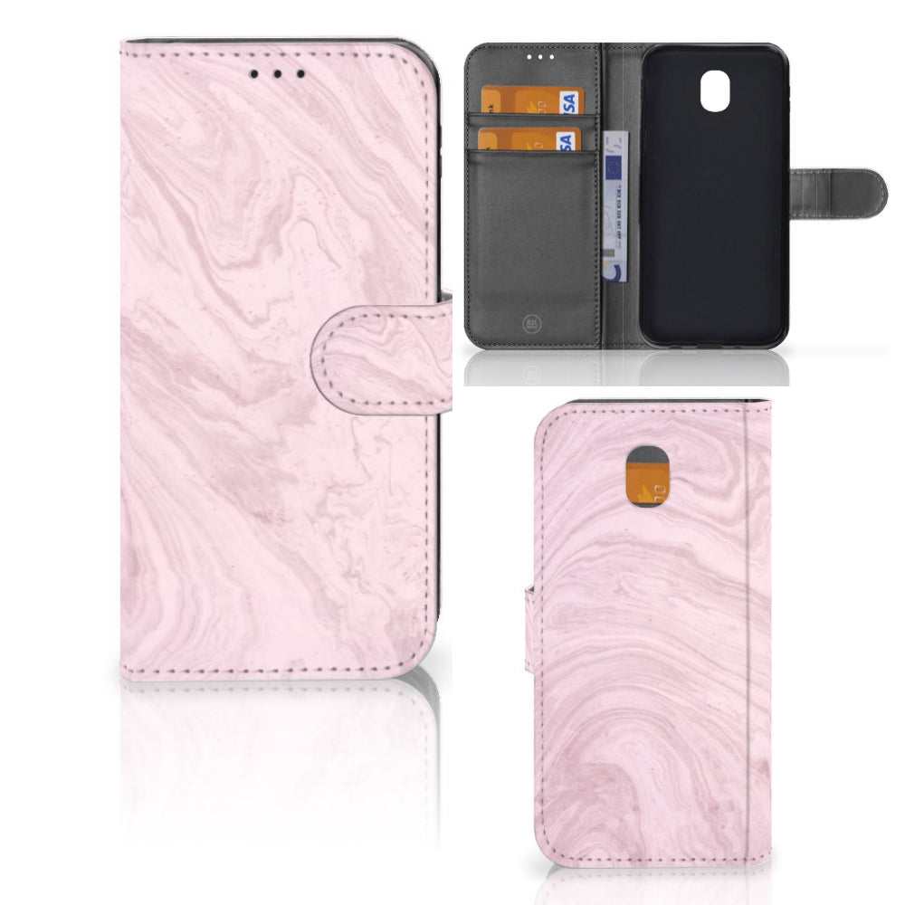 Samsung Galaxy J5 2017 Bookcase Marble Pink - Origineel Cadeau Vriendin