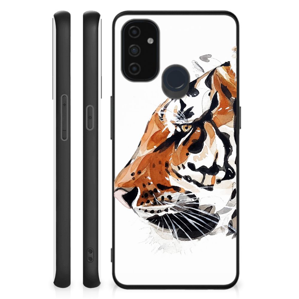 Kleurrijke Telefoonhoesje OnePlus Nord N100 Watercolor Tiger