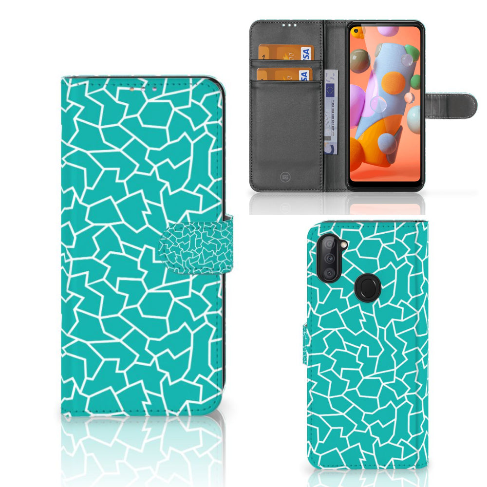 Samsung Galaxy M11 | A11 Hoesje Cracks Blue