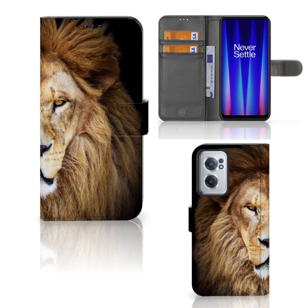 OnePlus Nord CE 2 Telefoonhoesje met Pasjes Leeuw