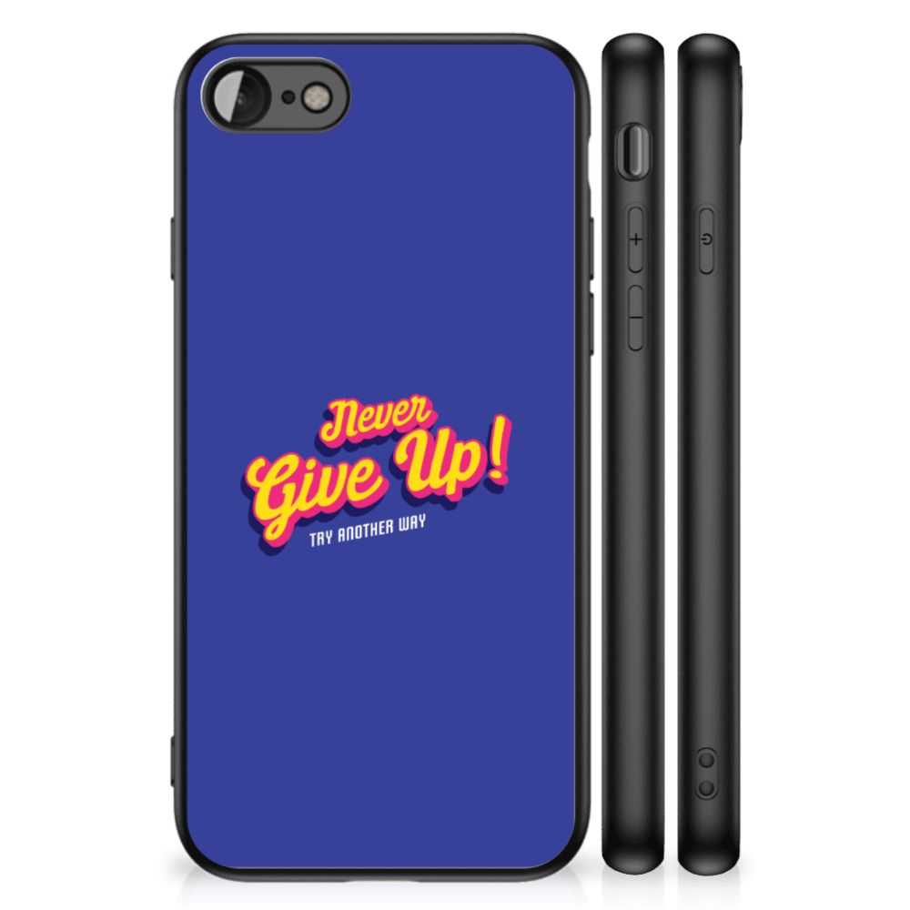 iPhone SE 2022 | SE 2020 | 7/8 Telefoon Hoesje met tekst Never Give Up met opvallend design en bescherming