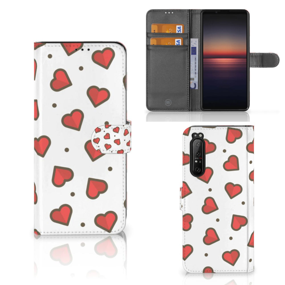 Sony Xperia 1 II Telefoon Hoesje Hearts