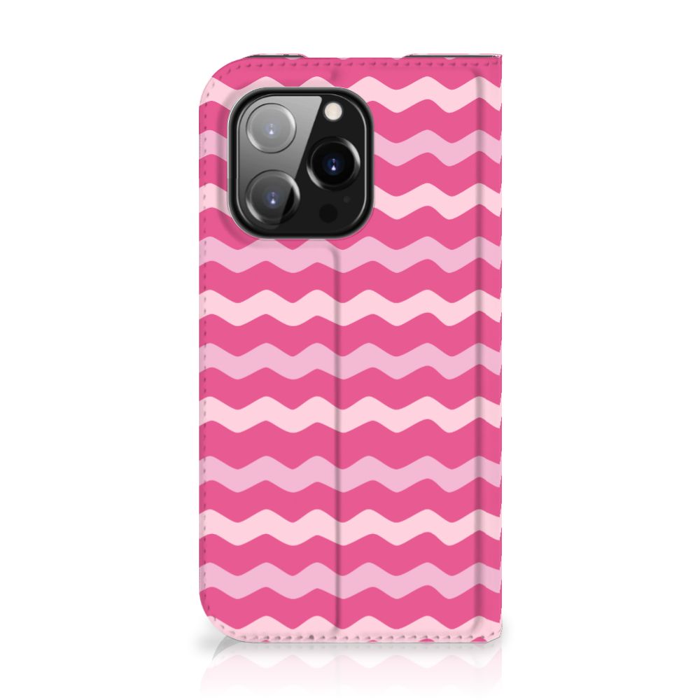 iPhone 14 Pro Hoesje met Magneet Waves Pink