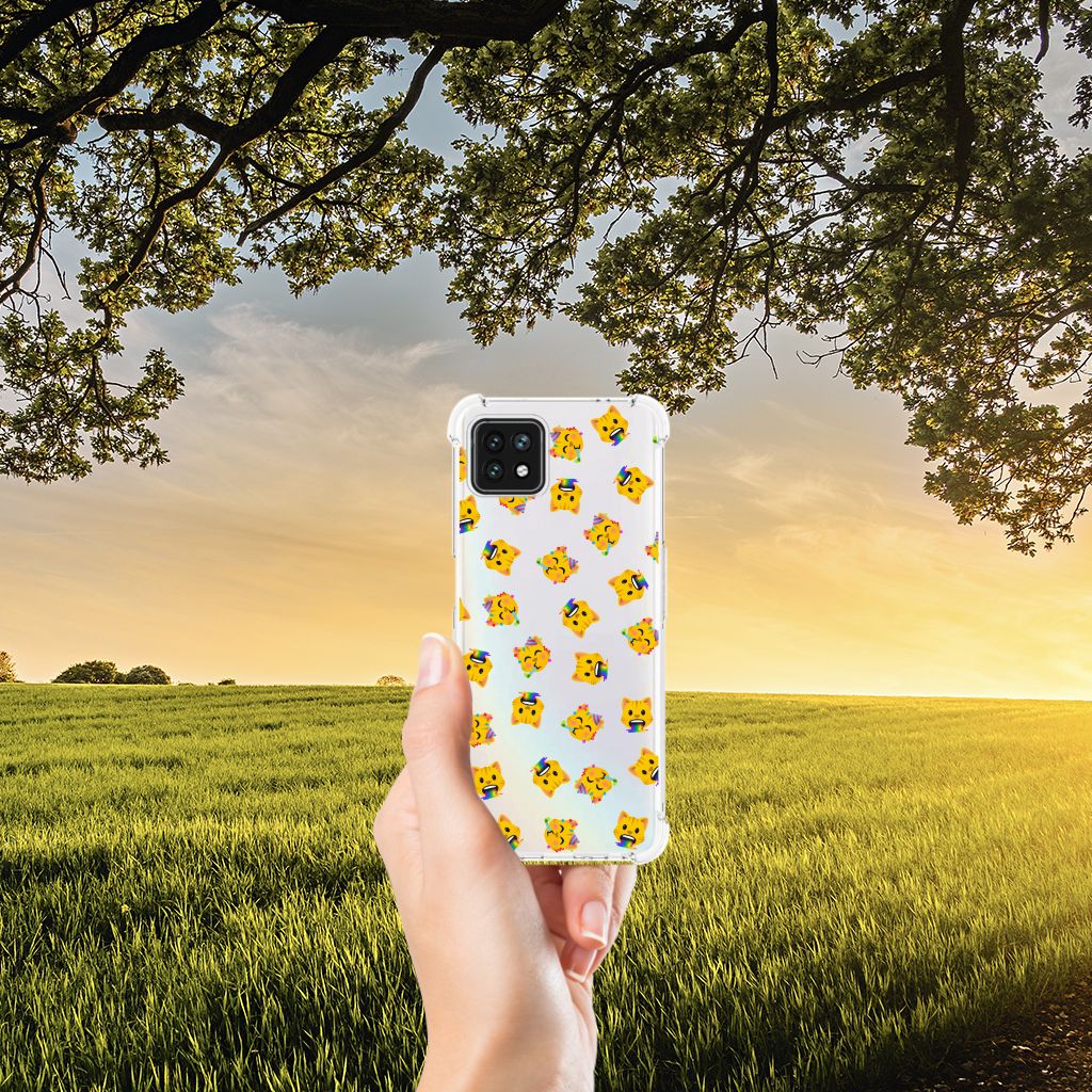 Doorzichtige Silicone Hoesje voor OPPO A53 5G | A73 5G Katten Emojis B2C Telecom
