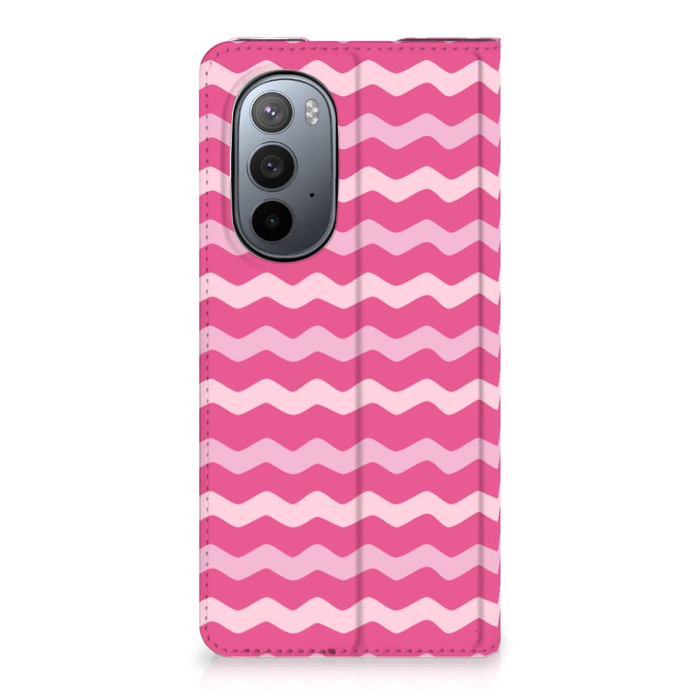 Motorola Edge 30 Pro Hoesje met Magneet Waves Pink - B2C Telecom