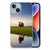 Apple iPhone 14 TPU Hoesje Koe met een koe die graast bij zonsondergang en een reflectie in het water 🌅.