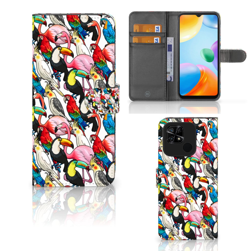 Xiaomi Redmi 10C Telefoonhoesje met Pasjes Birds