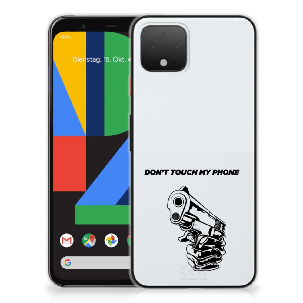 Google Pixel 4 Silicone-hoesje Gun Don't Touch My Phone