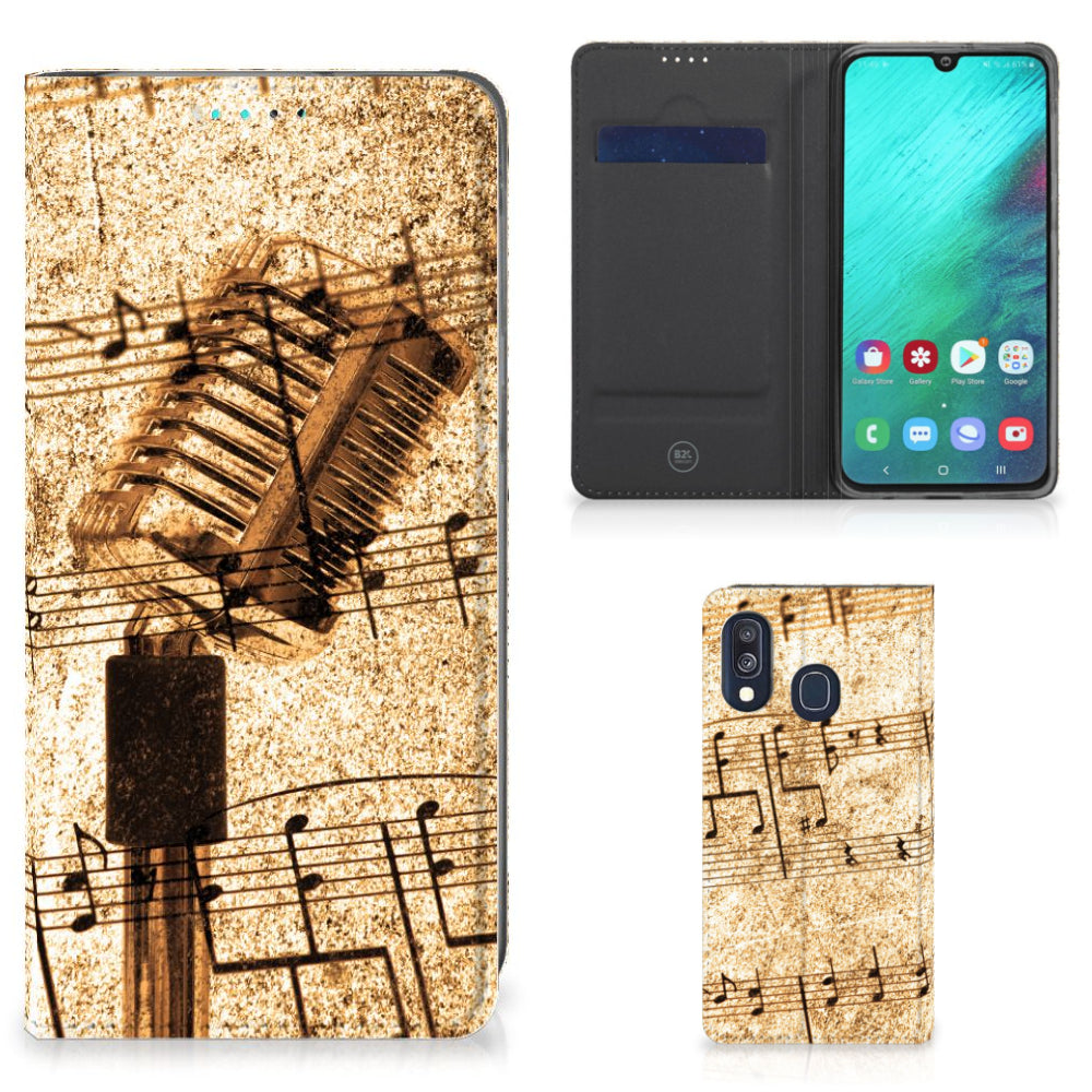 Samsung Galaxy A40 Stand Case Bladmuziek