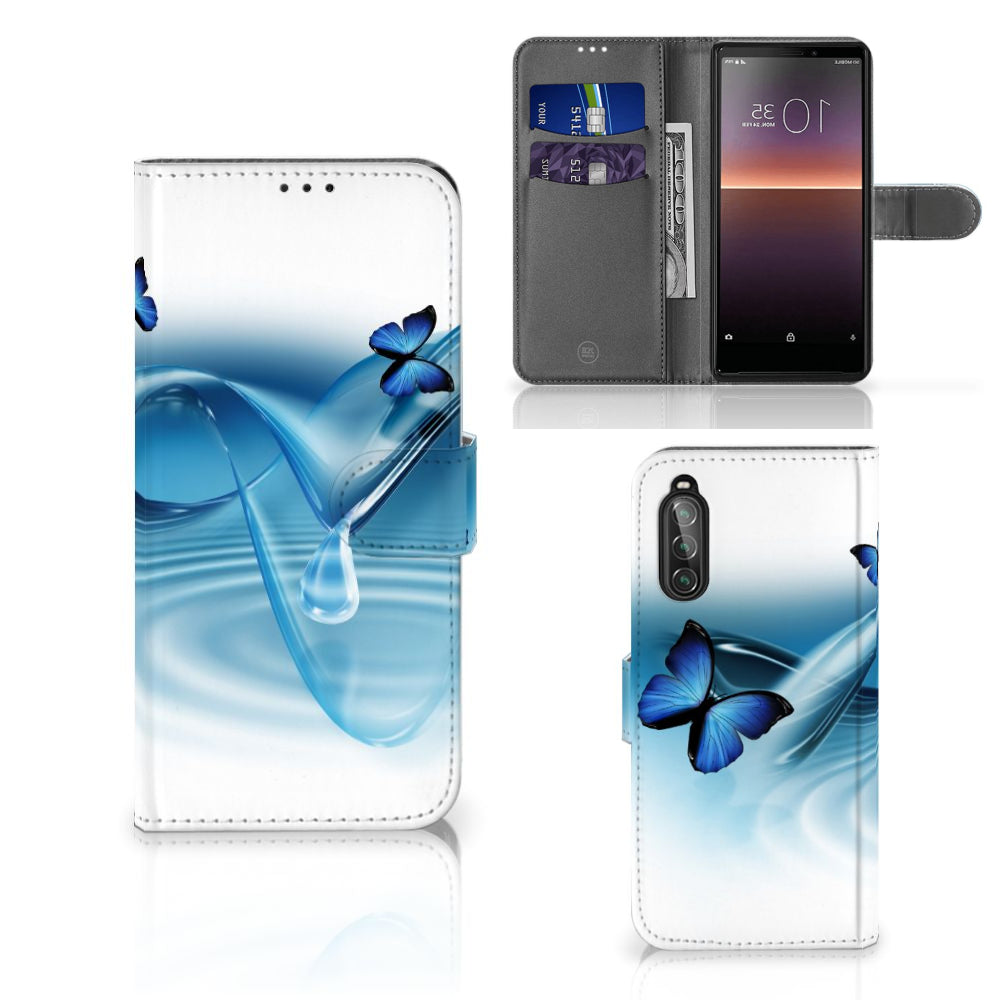 Sony Xperia 10 II Telefoonhoesje met Pasjes Vlinders