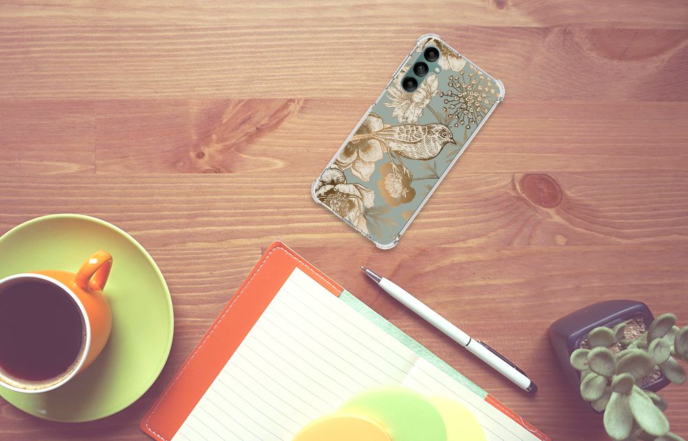 Case voor Samsung Galaxy A24 Vintage Bird Flowers