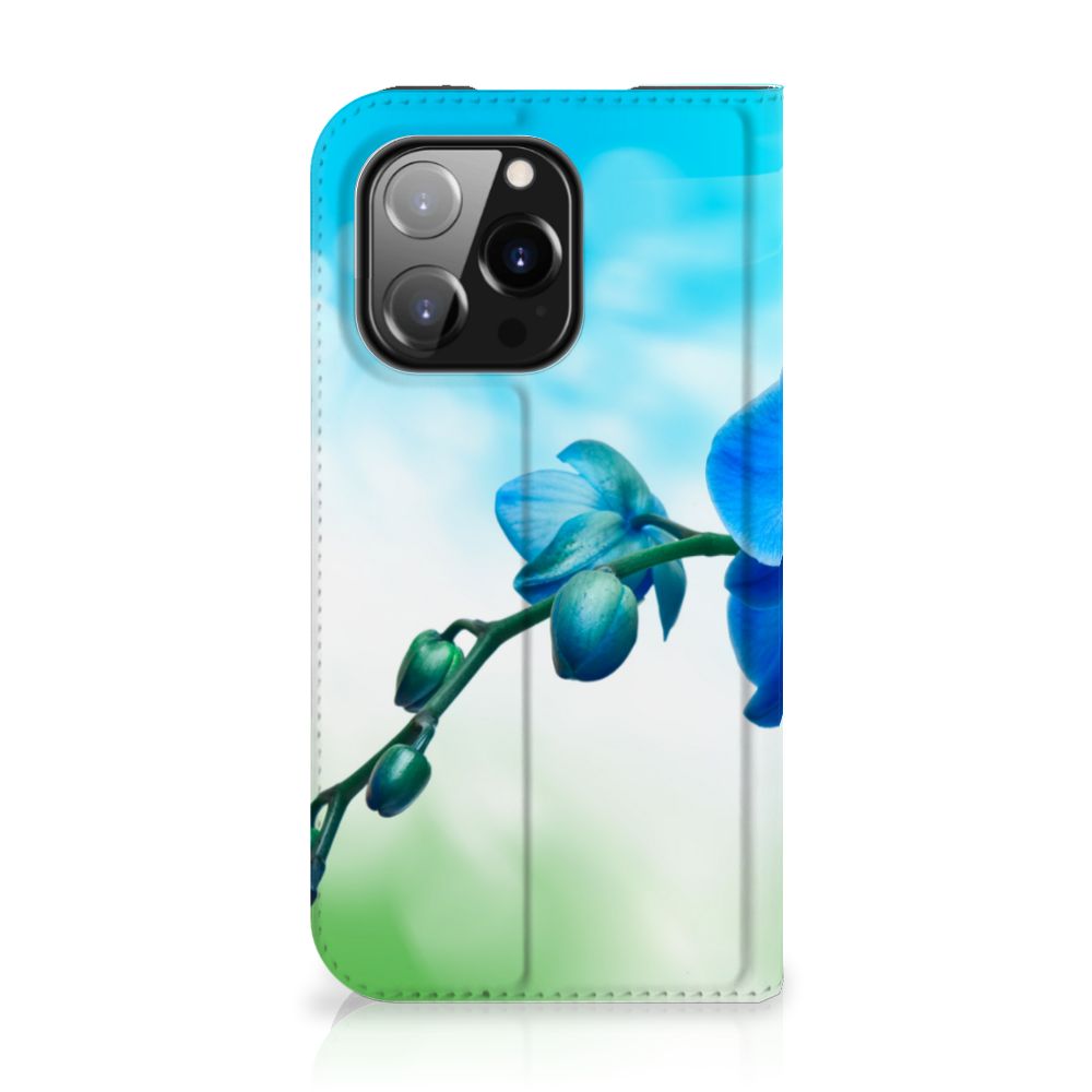 iPhone 14 Pro Smart Cover Orchidee Blauw - Cadeau voor je Moeder