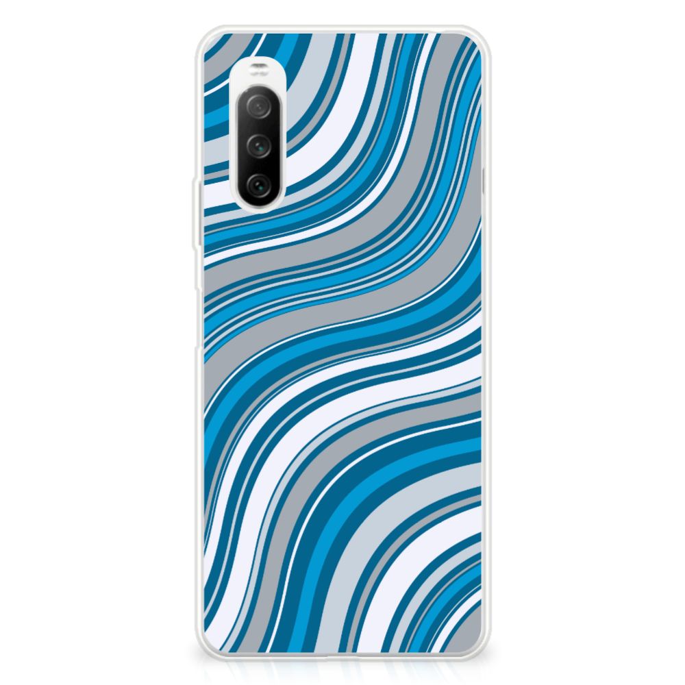 Sony Xperia 10 III TPU bumper Waves Blue