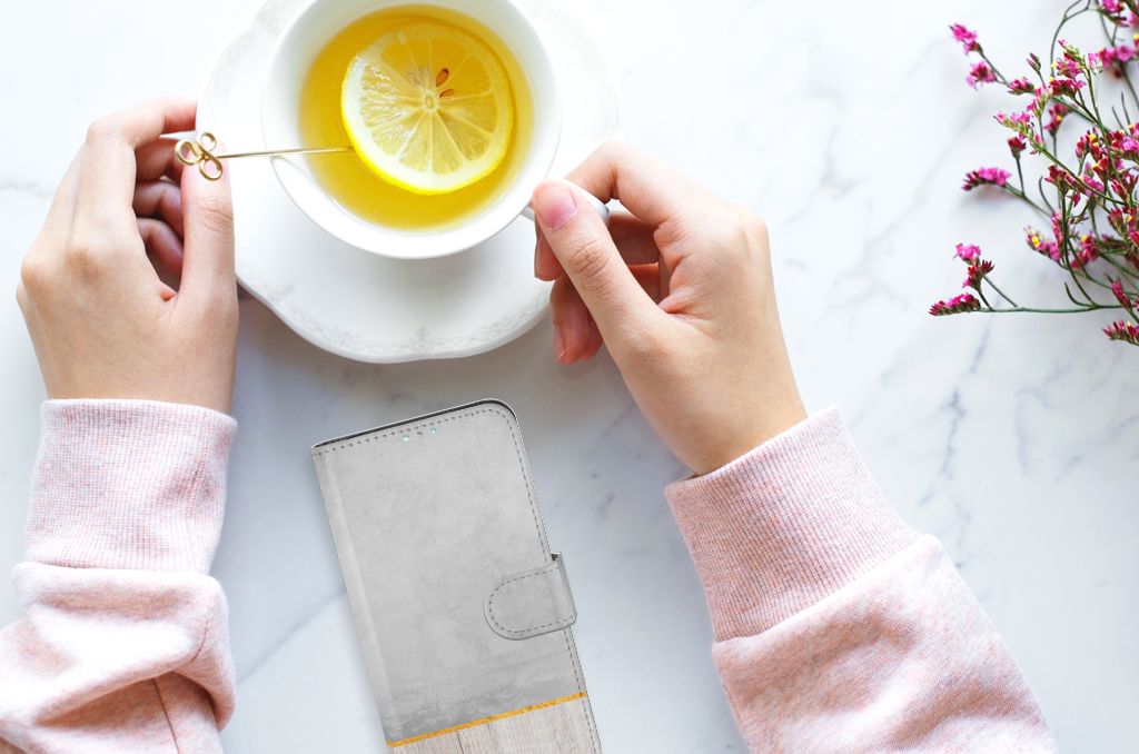 Samsung Galaxy A41 Book Style Case Wood Concrete