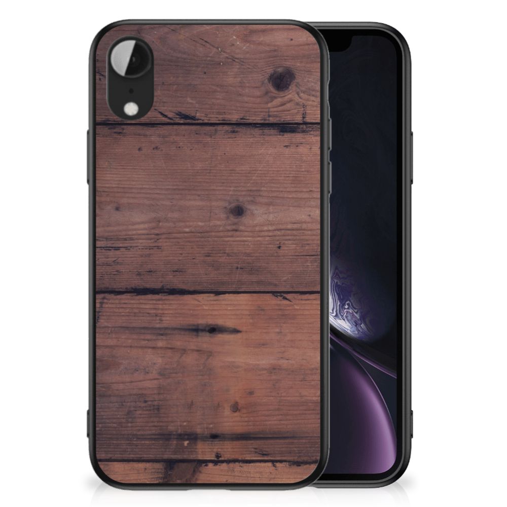 Apple iPhone XR Houten Print Telefoonhoesje Old Wood