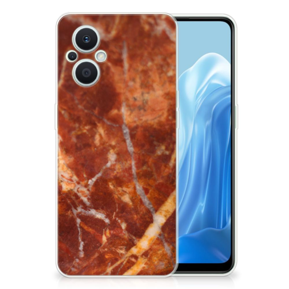OPPO Reno8 Lite TPU Siliconen Hoesje Marmer Bruin B2C Telecom