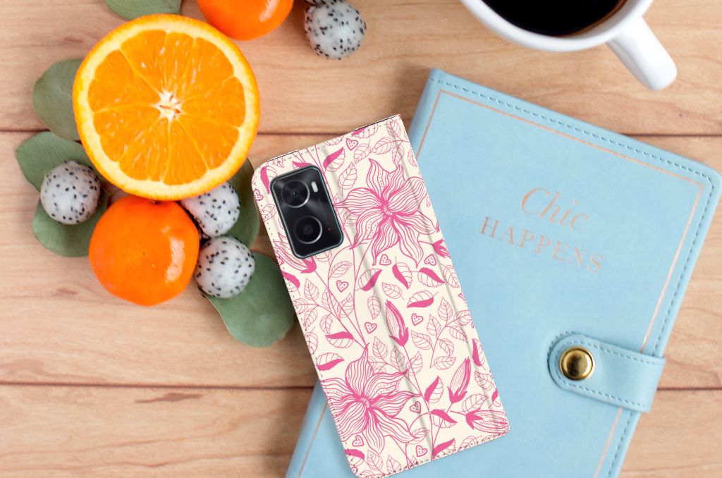 OPPO A96 | A76 Smart Cover Pink Flowers - B2C Telecom