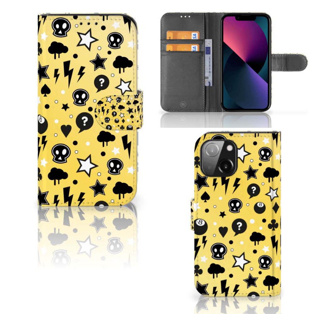 Telefoonhoesje met Naam iPhone 13 Mini Punk Geel