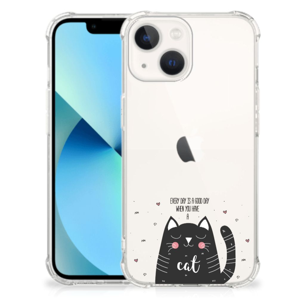 iPhone 13 mini Stevig Bumper Hoesje Cat Good Day - B2C Telecom