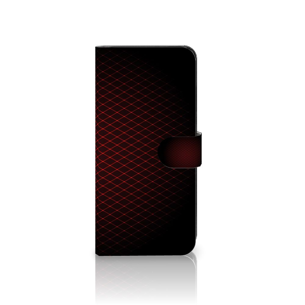OnePlus Nord CE 3 Lite Telefoon Hoesje Geruit Rood met geometrisch design en sluitlipje.