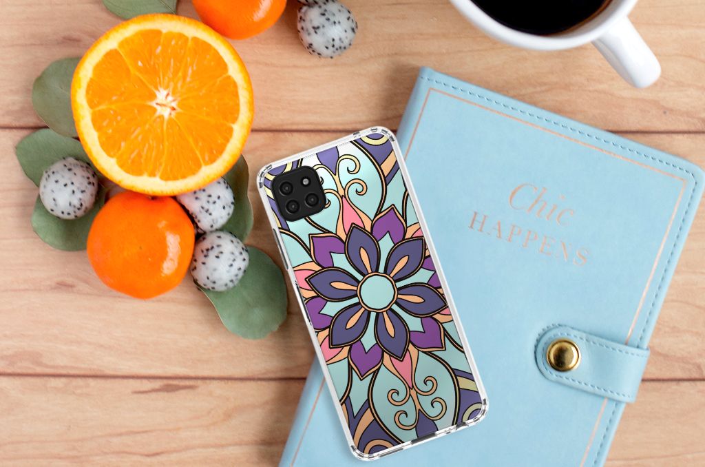 Samsung Galaxy A22 5G Case Purple Flower B2C Telecom