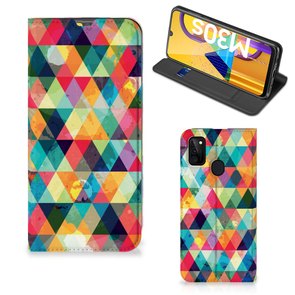 Samsung Galaxy M30s | M21 Hoesje met Magneet Geruit - B2C Telecom